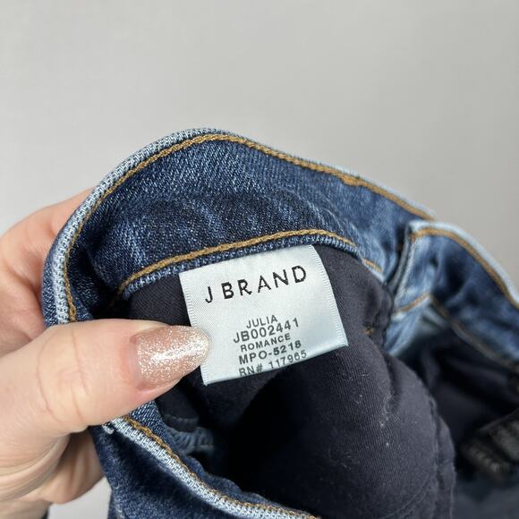 J Brand Julia Flare Jeans Womens 28 Blue Romance Frayed Hem Retro Boho Festival - Picture 10 of 12